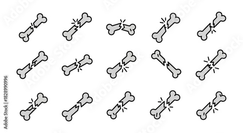 Various Bone Fracture Illustrations Depicting Medical Conditions.