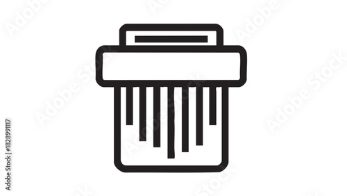 Simple Shredder Icon for Data Protection and Document Security