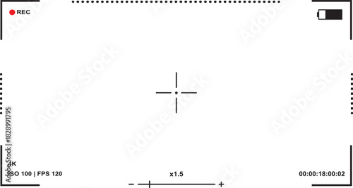 Camera viewfinder overlay. Video camera viewfinder on isolated background