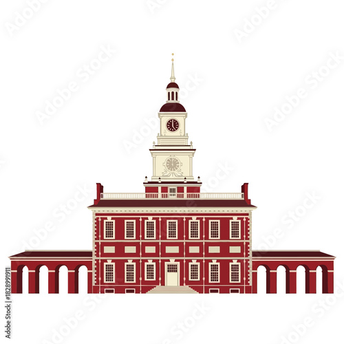 Independence Hall in Philadelphia, a historic landmark of American independence.