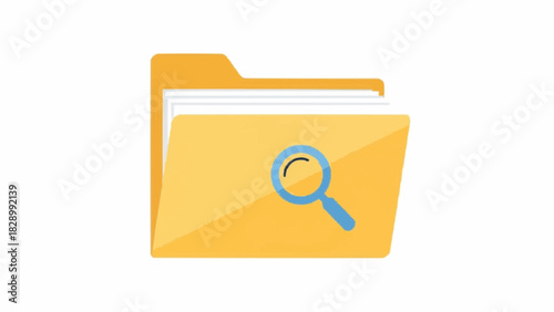 Folder Search Icon Find Files, Organize Data, and Browse Information