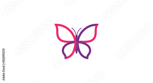 Minimalist Butterfly Logo Design with Gradient Colors.