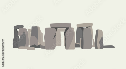 Minimalist illustration of Stonehenge, an ancient prehistoric monument.