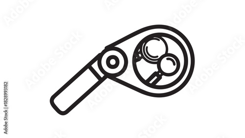 Magnifying Glass Icon Illustration of Search, Analyze, and Exploration. Discover and Investigate