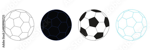 soccer icon, football icon set, championship football icon set, on transparent background. drawing, minimalist, isolated, style,  design, illustration, 