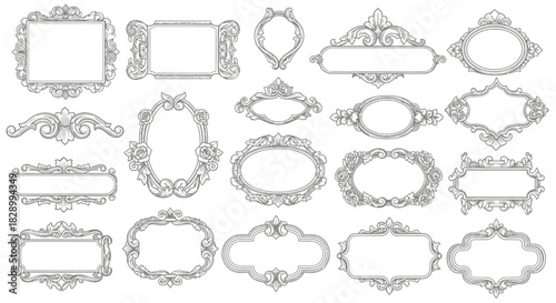 Set of Ornate Victorian Baroque Frames with Elegant Flourishes