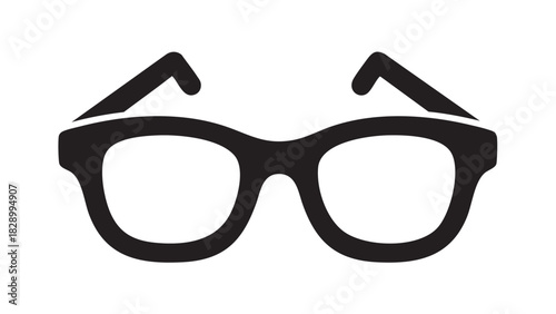 Swimming sport equipment: black plastic swim goggles with glass lenses isolated on a white background