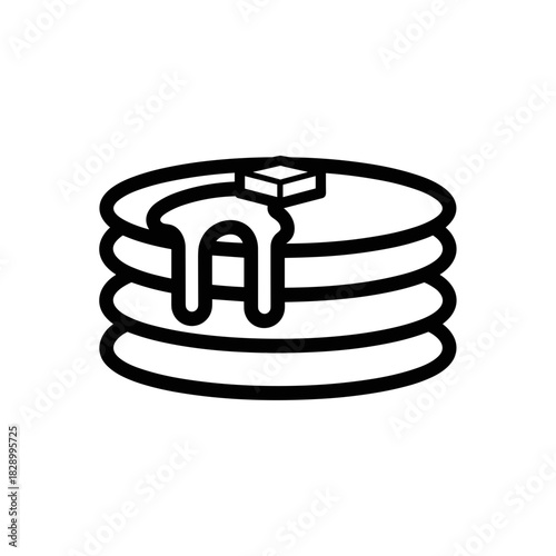Stack of pancakes with melting butter on top in a minimalist style  