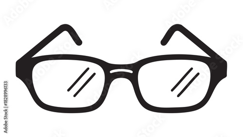 Black and White Glasses Icon Perfect for Vision-Related Projects and Eyewear Designs
