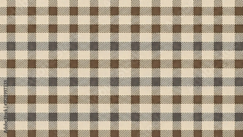 Beige brown and grey buffalo plaid fabric texture seamless pattern check gingham