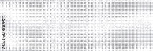 Black and white vector panoramic paper image dots. Graphic regular grid background.