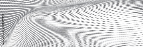 Black and white vector panoramic paper image dots. Graphic regular grid background. modern eps 10.