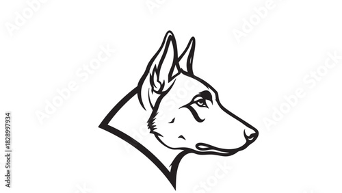 Elegant Silhouette of a Dog Head A Clean, Minimalist Design