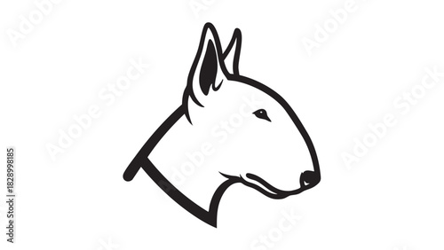 Bull Terrier Head Line Art Illustration Clean and minimalist bull terrier head illustration, perfect for logos, branding, or designs needing animal symbolism