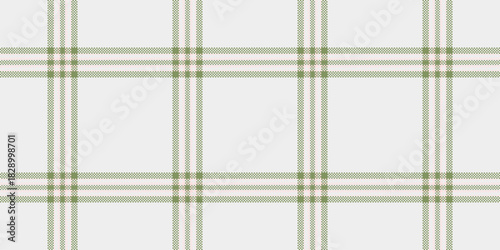 Nobility vector fabric texture, vichy pattern plaid seamless. Stitched background tartan check textile in white and green colors.