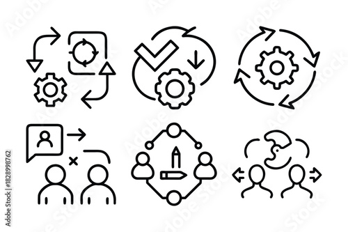 Business Process Management Collaboration And Teamwork Icons