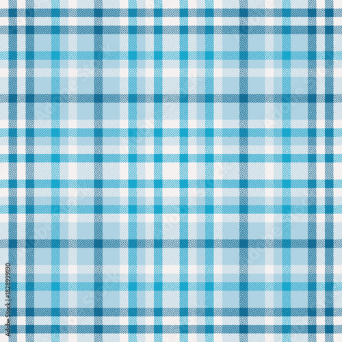 Ethnicity pattern check vector, floor texture textile seamless. Nice fabric tartan plaid background in cyan and light blue colors.