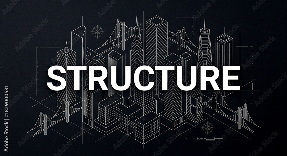 Fototapeta premium Urban Blueprint: Architectural design for the cityscape. The image showcases the structure concept.