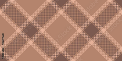 Tile tartan plaid background, ornamental pattern texture seamless. Softness textile vector fabric check in orange and red colors.