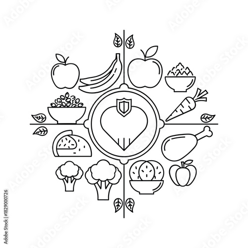 Gluten-free diet symbol with crossed wheat, safe grains, and a checkmark for healthy eating choices