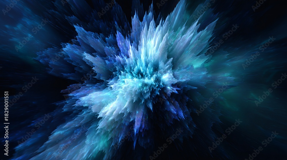Fototapeta premium Stunning explosion of vibrant blue and white hues, perfect for modern backgrounds, dynamic presentations, and impactful marketing visuals that capture attention now