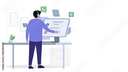 Support Services Illustration – Customer Helpdesk, Assistance & Professional Support Concept