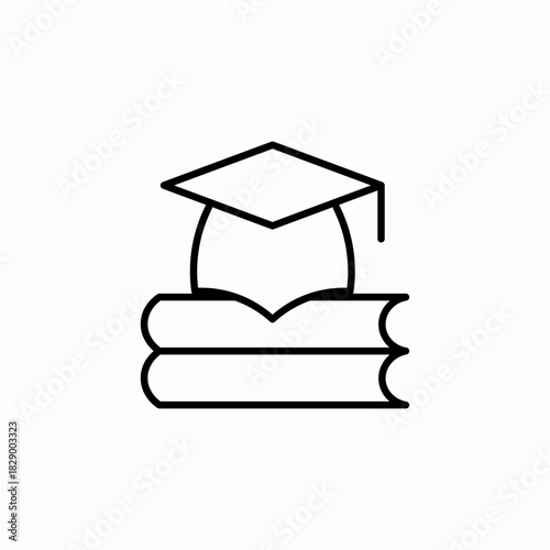 education book hat icon sign vector