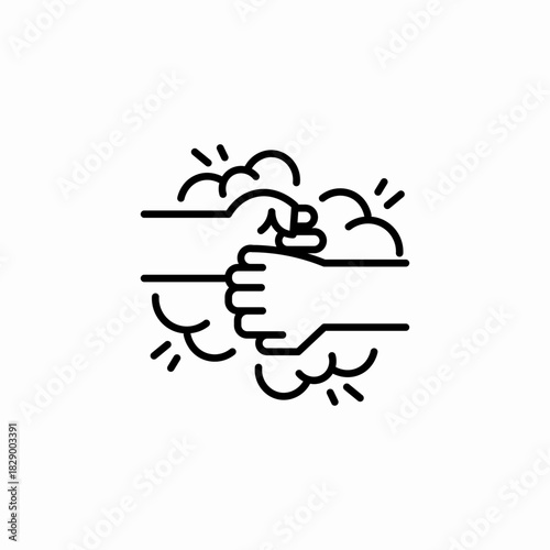 fighting fist icon sign vector