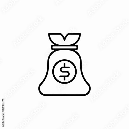 money bag icon sign vector