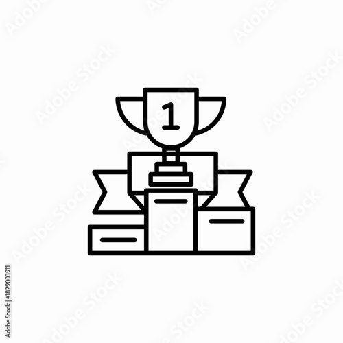 pedestal cup winner icon sign vector