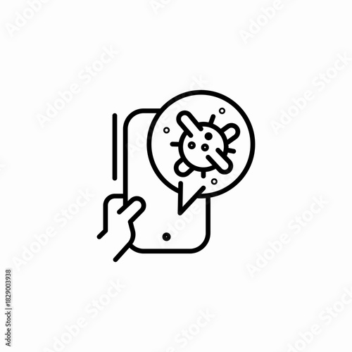 phone bacteria icon sign vector