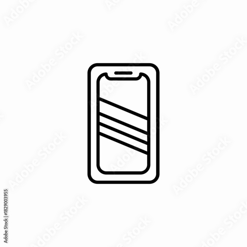 phone screen protector icon sign vector