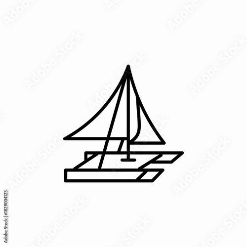 sail raft icon sign vector