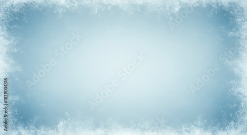 Icy Background with Light Blue Gradient and Frosted Edges Texture