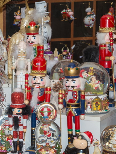 Christmas toys in the form of wooden nutcrackers