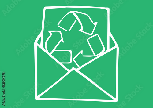 Handmade Envelope with Recycle Symbol