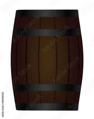 Old wooden barrel. vector illustration	
