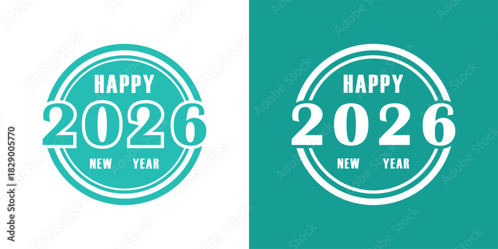 Obraz premium 2026 New Year logo design template, Merry Christmas, stylish typography, collection of 2026 Happy New Year, 2026 number design, vector illustration for greeting card, poster, calendar, invitation, ban