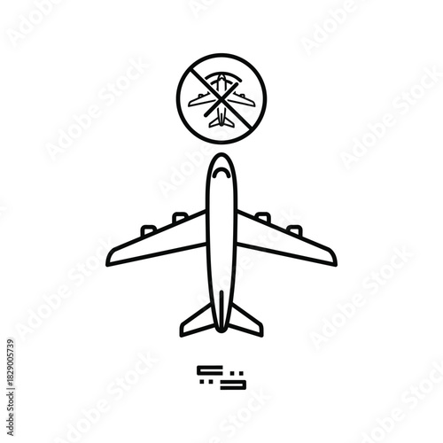 No flights travel ban icon for travel restrictions and safety guidelines, communicating health measures and caution for global events and awareness needs