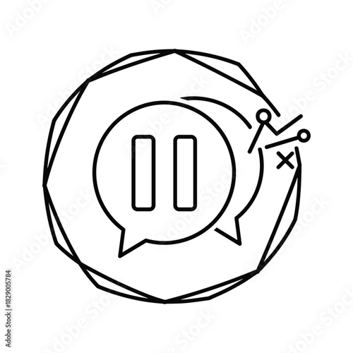 Step back and reflect with this pause icon, illustrating strategy and course correction for business, design, and creative endeavors