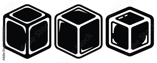 ice cube silhouette icon set. christmas silhouette icons collection with solid styles.