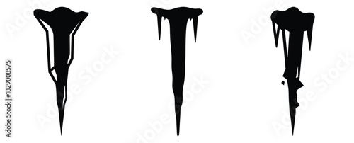 icicle silhouette simple silhouette icon set. christmas silhouette icons collection with solid styles.