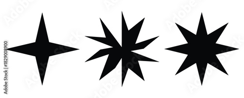 polar star silhouette icon set. christmas silhouette icons collection with solid styles.