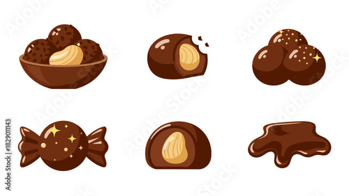 Delicious decadent chocolate candies assortment, sweet indulgence for dessert lovers delight