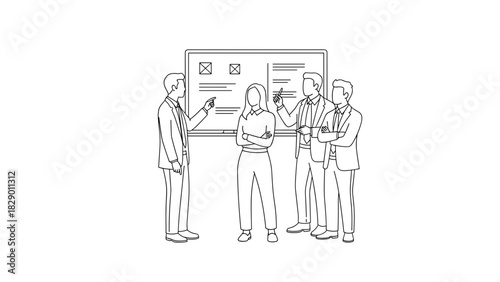 Dynamic team presentation, brainstorming new ideas, planning business strategy together