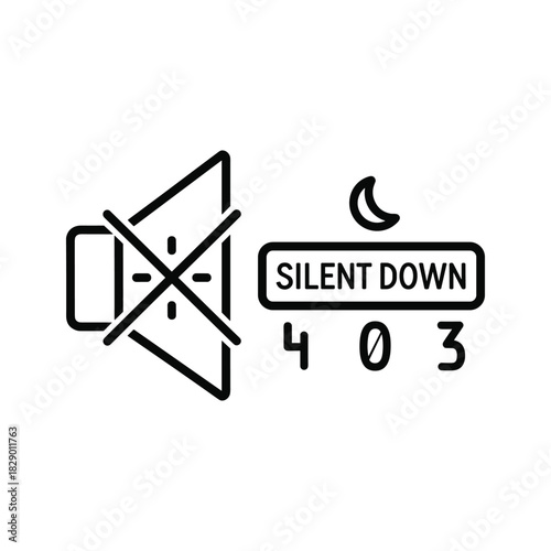 Muted speaker and silent mode icon, isolated on