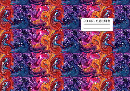 A4 Size Vector Composition Notebook Cover Design or Journal cover Design template