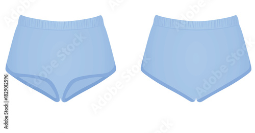 Women blue shorts. vector illustration	