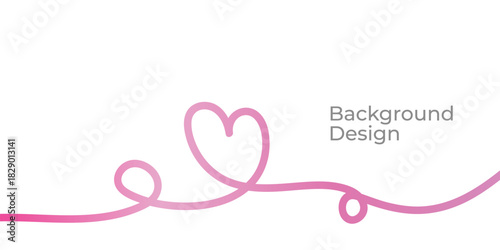 Abstract Continuous Line Heart Pattern for Valentine’s Day Graphics