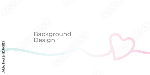 Modern Abstract Valentine’s Day Background with Continuous Line Heart Waves